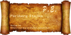 Perlberg Etelka névjegykártya